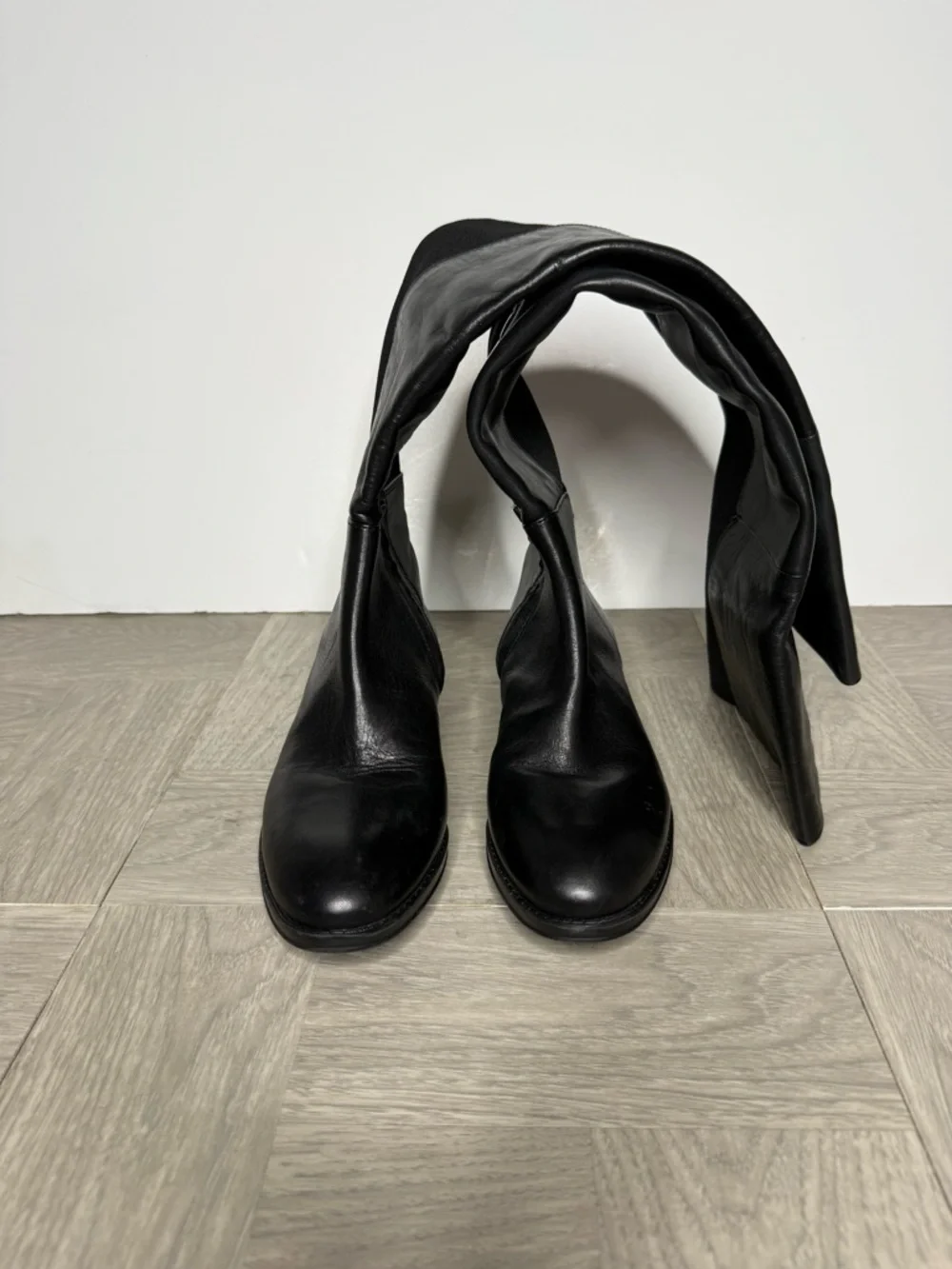 Sam Edelman Pam Black Leather Over The Knee Boot 5 1/2 M